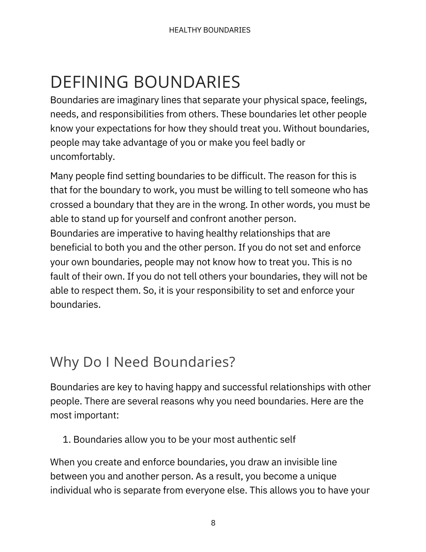 Healthy Boundaries